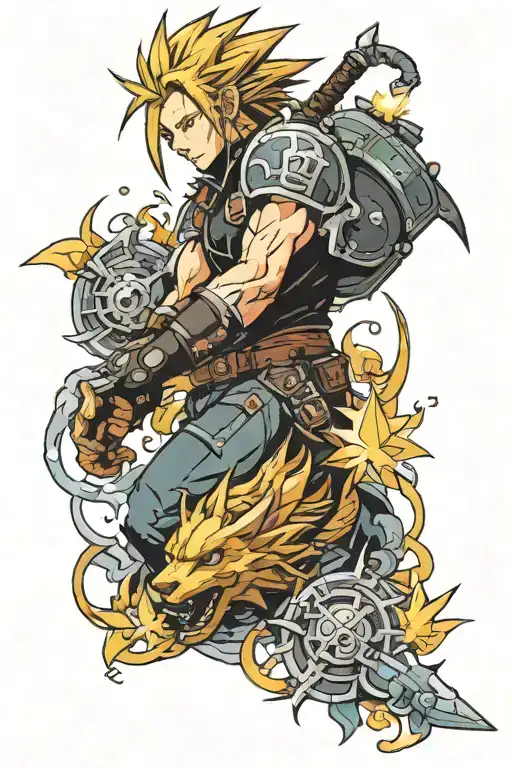 final fantasy 7 tattoo design idea