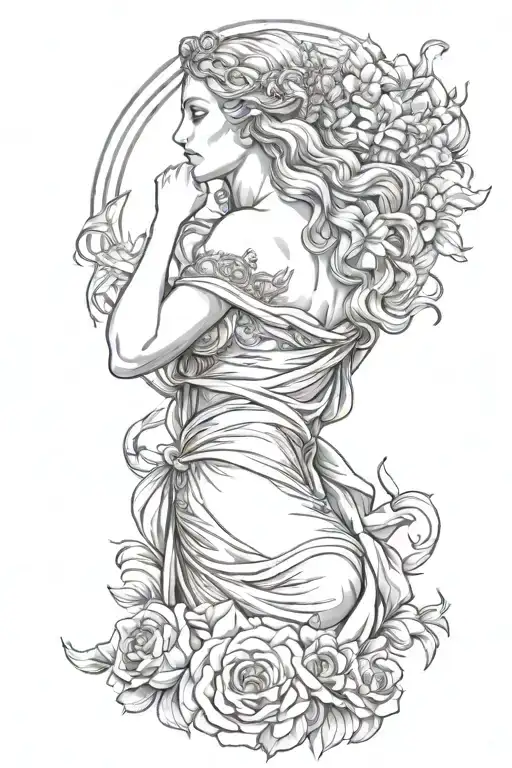 full body Aphrodite realistic beautiful girl shoulder tattoo  tattoo design idea