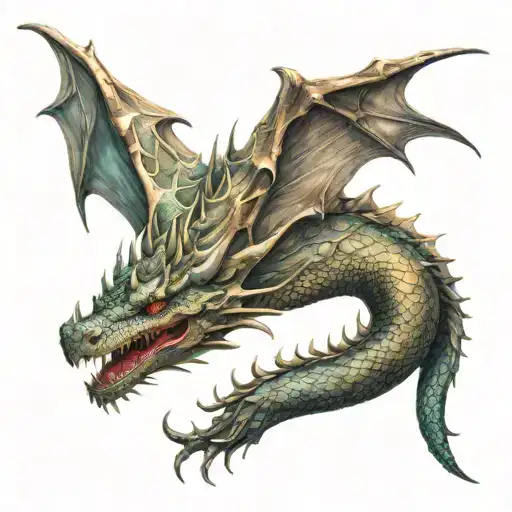 sleeping dragon tattoo design idea