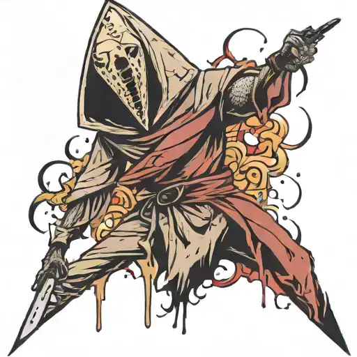 silent hill pyramid head full body tattoo design idea