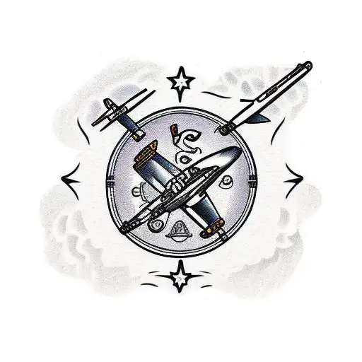 Rescue helicopter with a rescue swimmer tattoo design idea