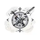 Rescue helicopter with a rescue swimmer tattoo design idea