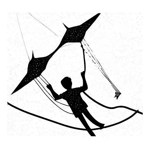catching the wind in a kite of dreams tattoo design idea