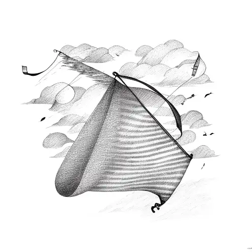catching the wind in a kite of dreams tattoo design idea