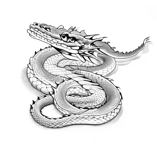 snake dragon tattoo designs