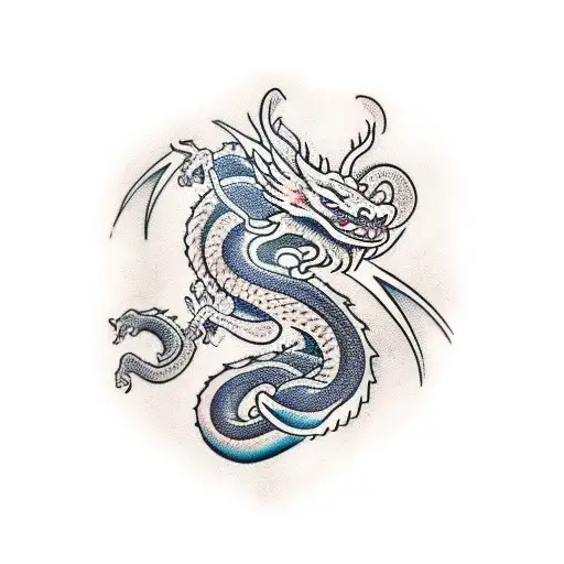 dragon snake tattoo design idea