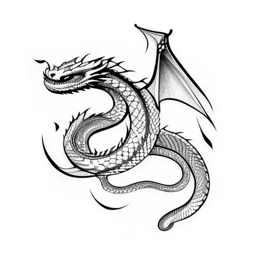 dragon snake tattoo design idea