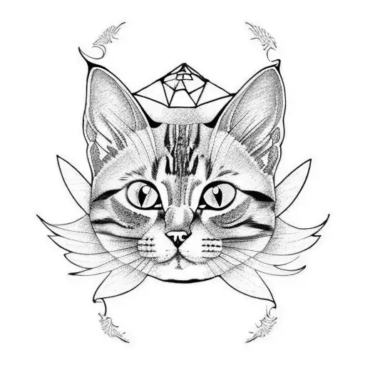 a cat as an angel tattoo design idea