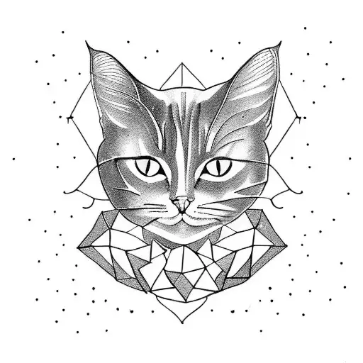 a cat with angel wings sitting on the moon tattoo design idea