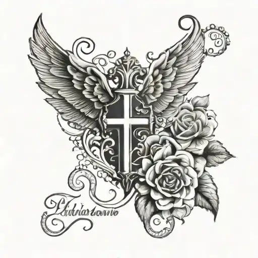 Bible verse incorporated tattoo design idea