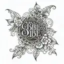 Bible verse incorporated tattoo design idea