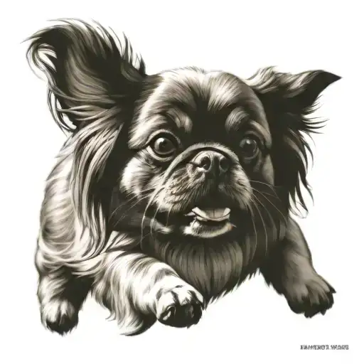tibetan spaniel dog tattoo design idea