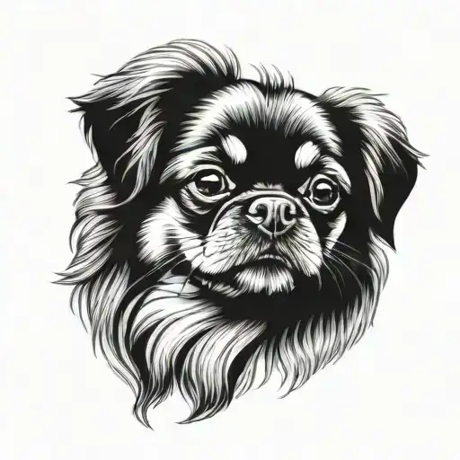 tibetan spaniel dog tattoo design idea