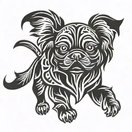 tibetan spaniel dog tattoo design idea