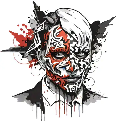 The hypocrite mask tattoo design idea