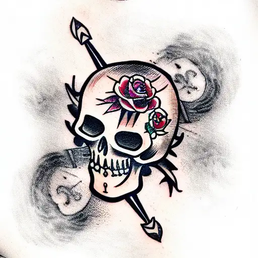 Skull tattoo design idea