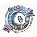 8 Ball tattoo design idea