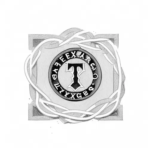 Texas Rangers logo intertwined with film strips tattoo design idea