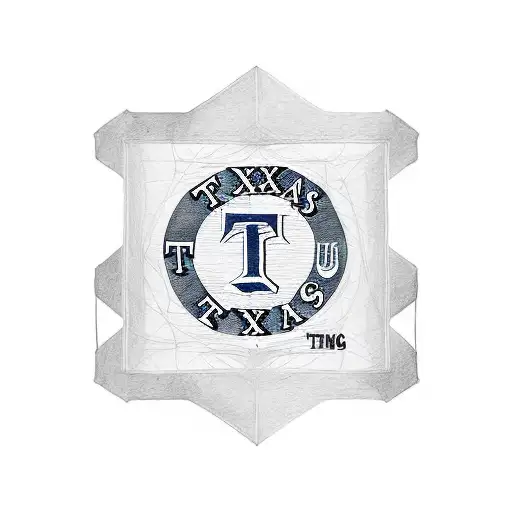 Texas Rangers logo intertwined with film strips tattoo design idea