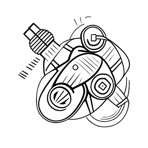 Illustrate a rugby ball with a propeller like a plane tattoo design idea