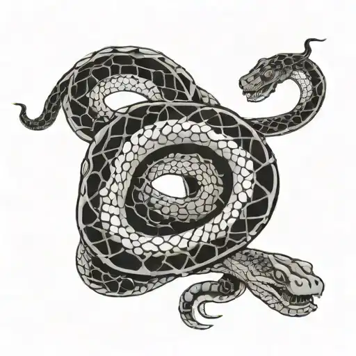 kaizen in Japanese with snake wrapping around the word tattoo design idea