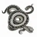 kaizen in Japanese with snake wrapping around the word tattoo design idea
