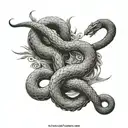 kaizen in Japanese with snake wrapping around the word tattoo design idea