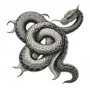 kaizen in Japanese with snake wrapping around the word tattoo design idea
