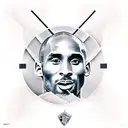 kobe bryant realistic with KB initials  and numbers 24 & 8 tattoo design idea