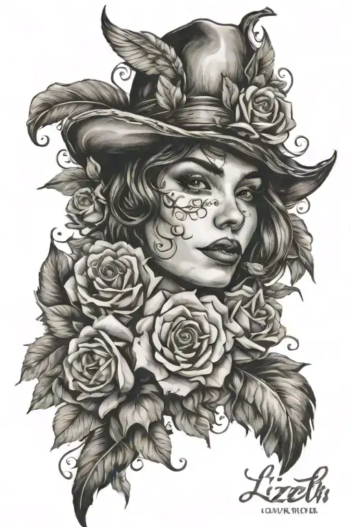 Lizeth in cursive  tattoo design idea