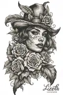 Lizeth in cursive  tattoo design idea