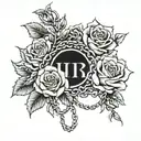 chains and roses that spells out עִמָּנוּאֵל tattoo design idea