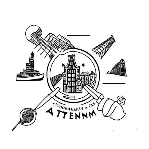 Trip to amsterdam, tromso and paris tattoo design idea