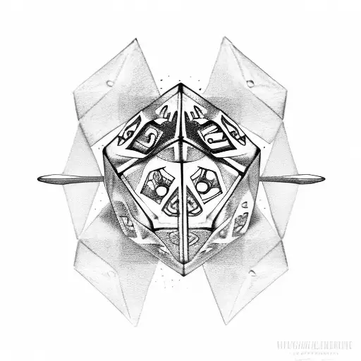 dice swords tattoo design idea