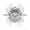 dice swords tattoo design idea