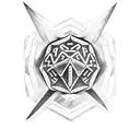 dice swords tattoo design idea