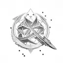 dice swords tattoo design idea
