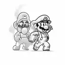 mario bros tattoo design idea