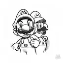mario bros tattoo design idea