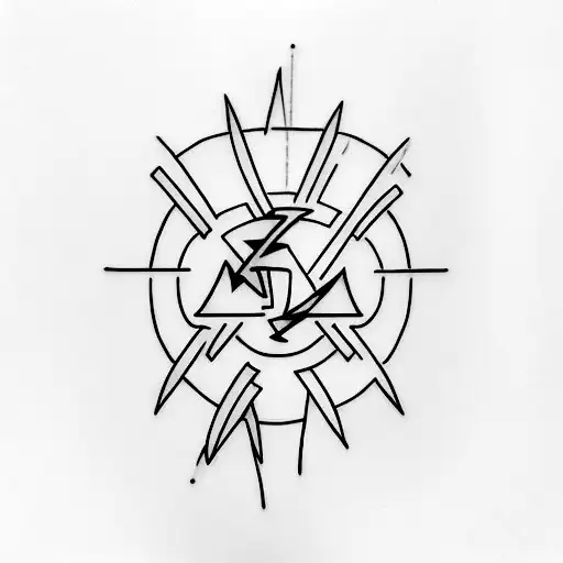 A minimalist tattoo of a Harry Potter glasses and lightning bolt symbol with a cocktail glass inside it tattoo design idea