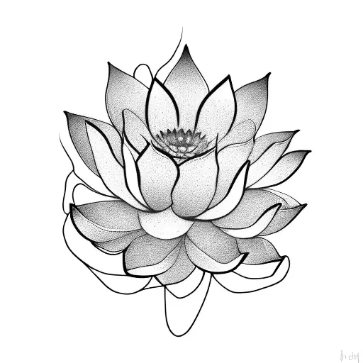 Snake lotus flower, cherry blossom tattoo design idea