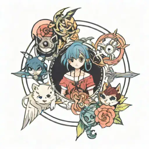anime character circle tattoo tattoo design idea