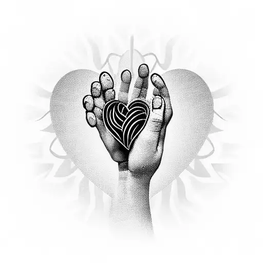 gothic tribal hands holding barbed wire heart tattoo design idea