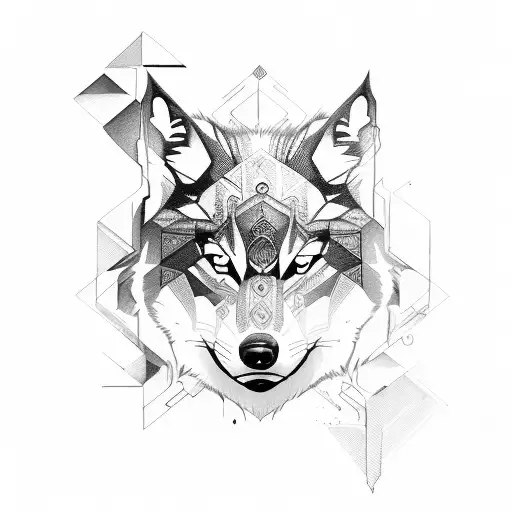 make the wolfs jaw more narrow tattoo design idea