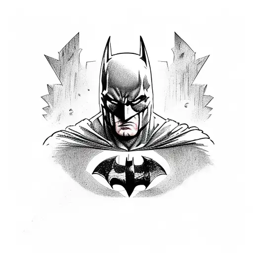 batman with name john tattoo design idea