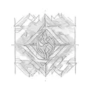 maze and waves tattoo design idea