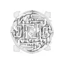 maze and waves tattoo design idea