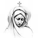 Virgin Mary crying  tattoo design idea