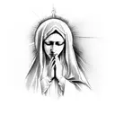 Virgin Mary crying  tattoo design idea