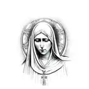 Virgin Mary crying  tattoo design idea